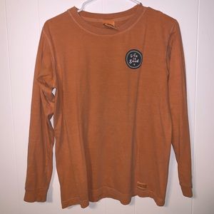 orange “life is good” shirt